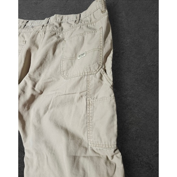 Wrangler Pants Mens 38x32 Brown Cargo Fleece Lined Workwear Carpenter Utility - Picture 7 of 10